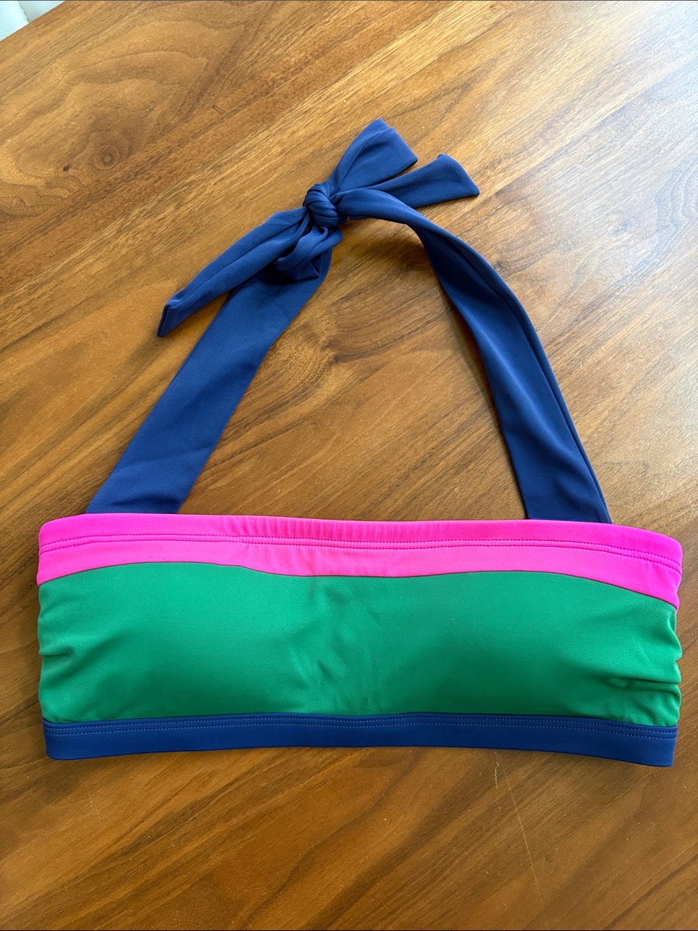 Boden Santorini Bikini Top Colorblock Navy Green Pink Size US 6